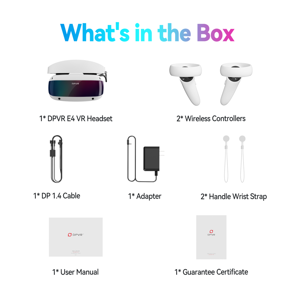 whats in the box DPVR E4 Virtual Reality Headset 1 1