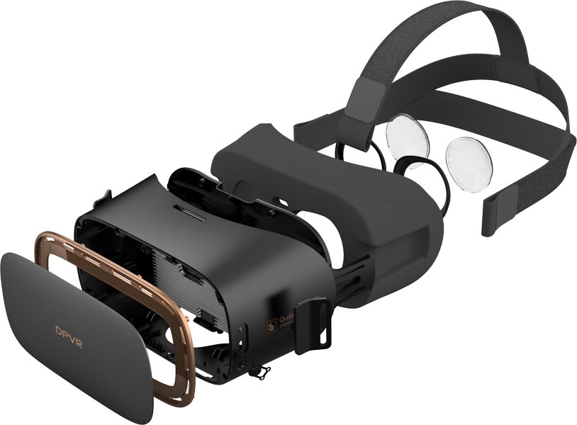 DPVR-P1-PRO-Virtual-Reality-Headset-Black-exploded-internal-view